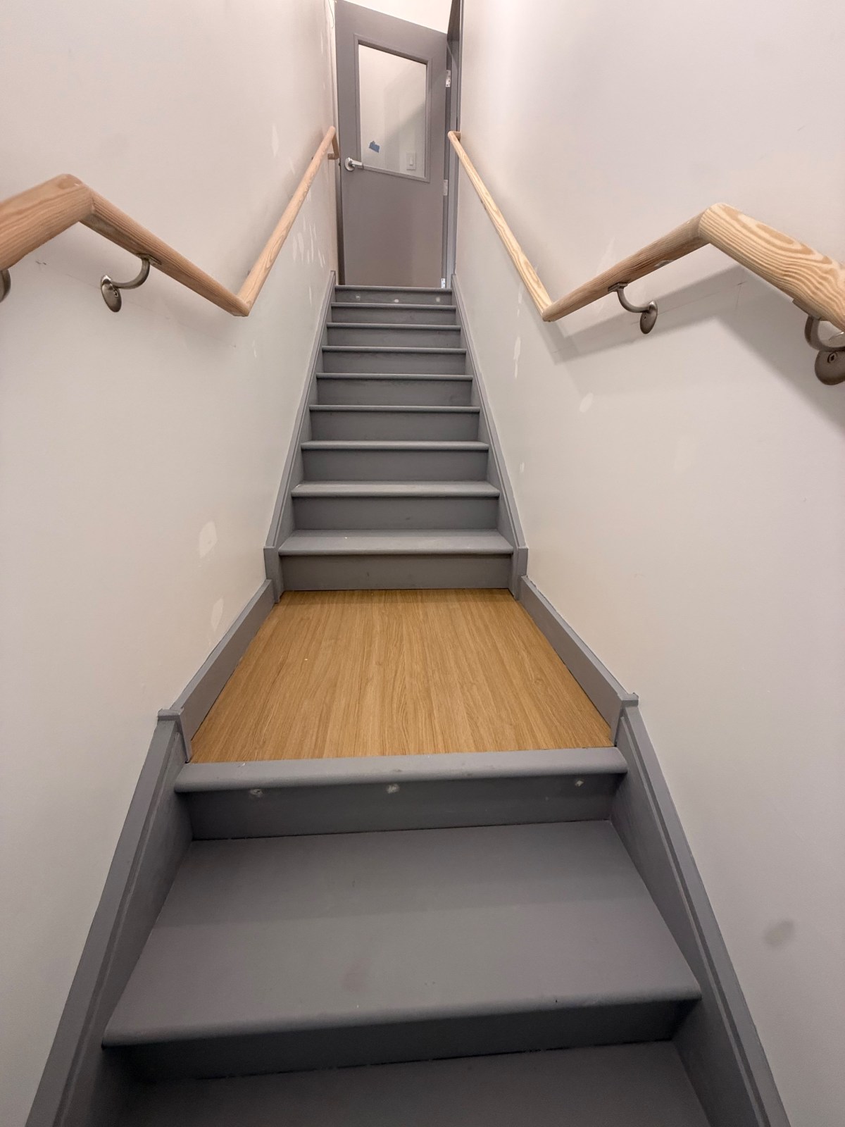 Staircase landing with new flooring
